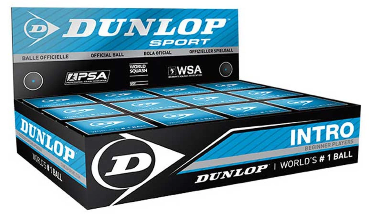 Dunlop Intro Blue Dot Squash Balls 12 Pack 3 Dunlop Intro Blue Dot Squash Balls 12 Pack