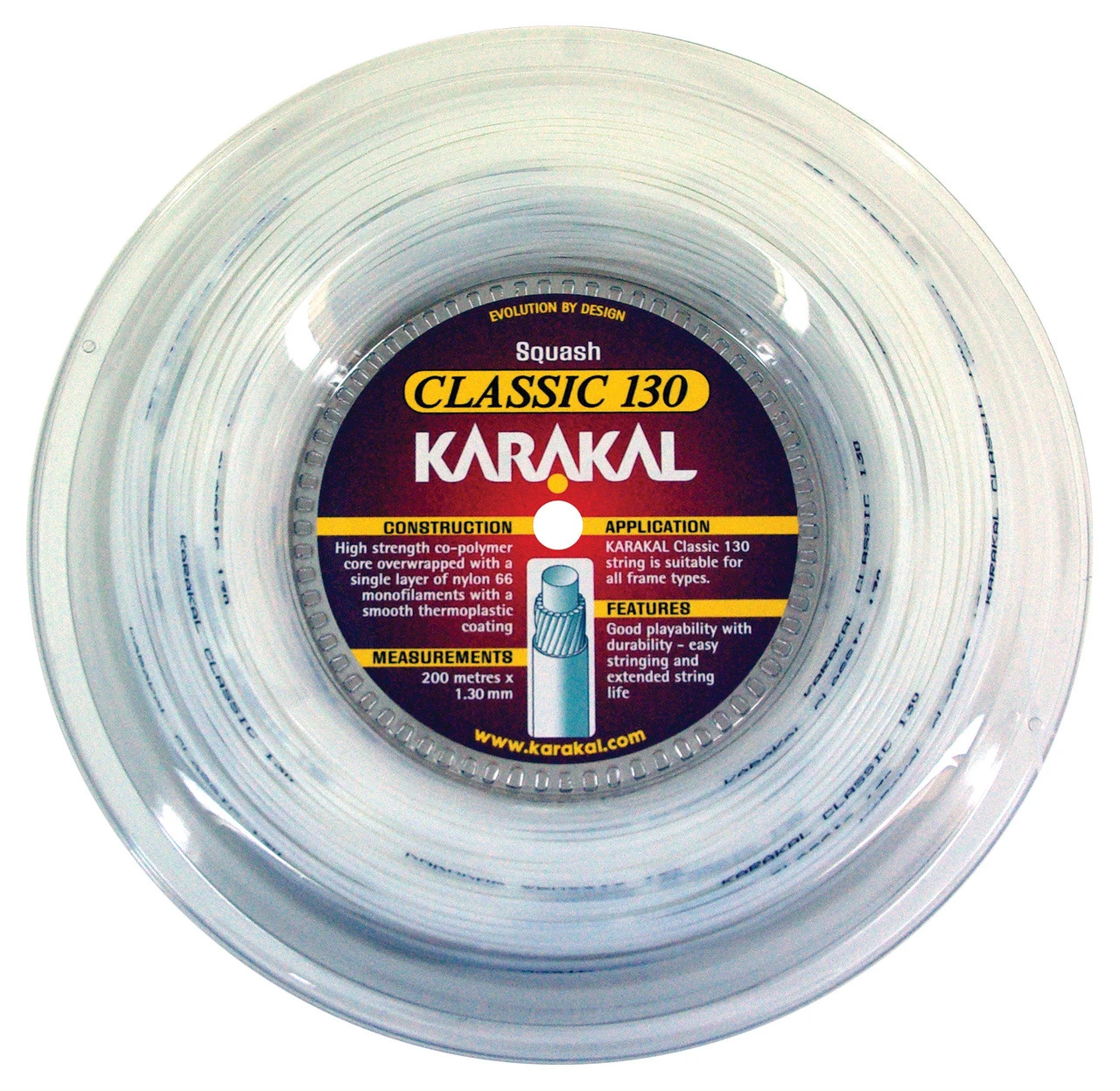 Karakal Classic 16 1.30mm Squash 200M Reel 3 Karakal Classic 16 1.30mm Squash 200M Reel