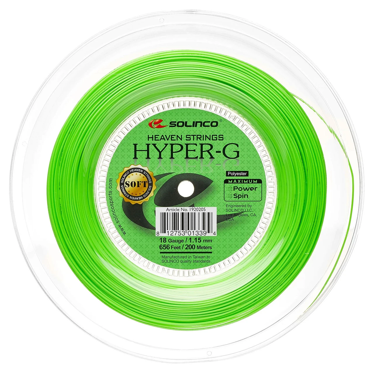 Solinco Hyper-G Soft 18 1.15mm 200M Reel 3 Solinco Hyper-G Soft 18 1.15mm 200M Reel